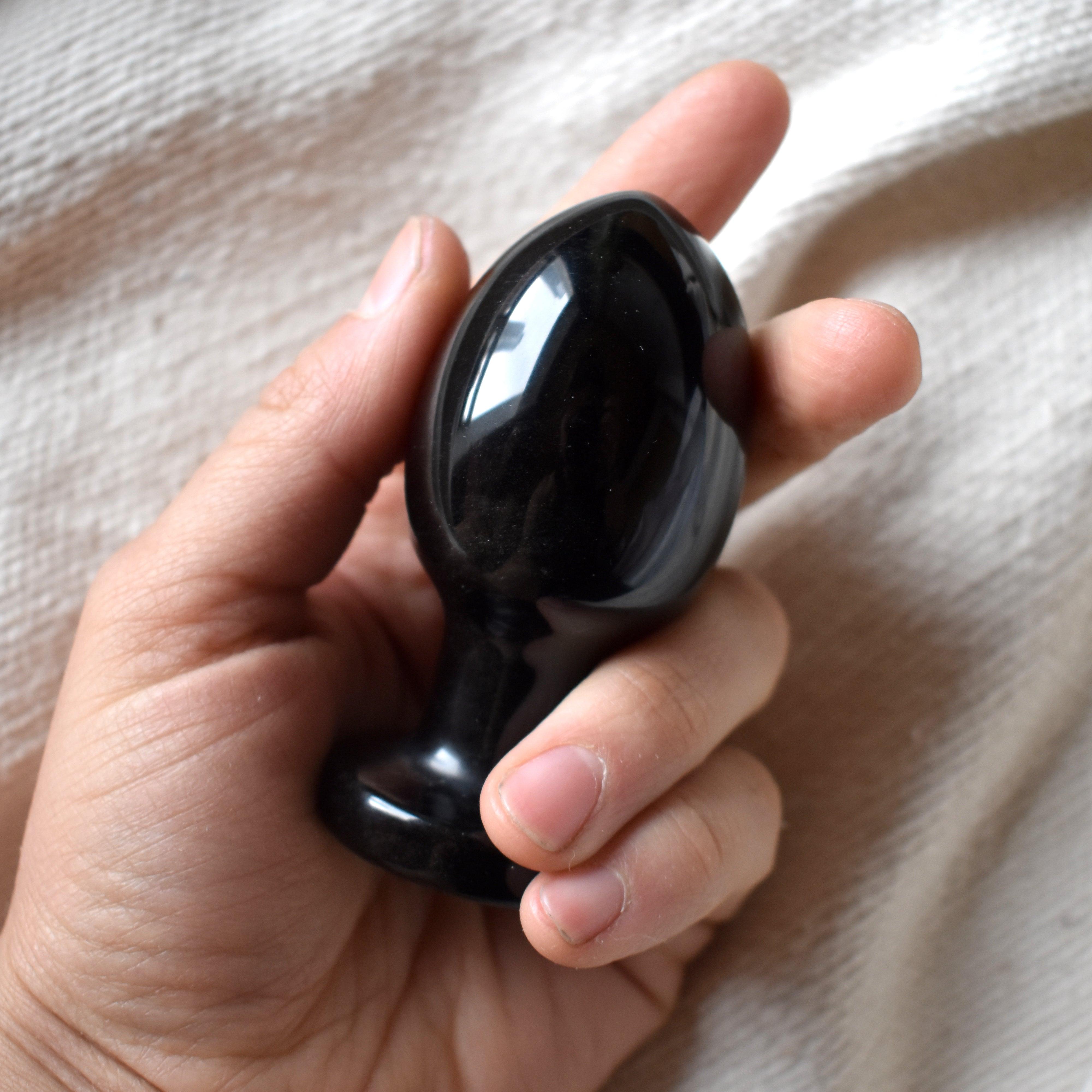 Black Obsidian Butt Plug - WAANDS Crystal Sex Toy Boutique Black Obsidian Butt Plug - WAANDS Crystal Sex Toy Boutique