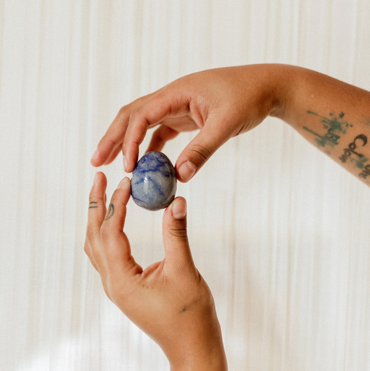 Blue Quartz Egg with sizes that vary
