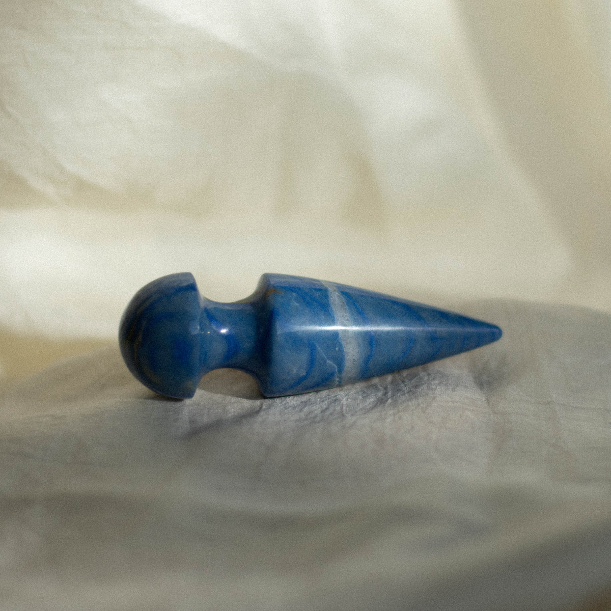 Blue and Rose quartz butt plugs