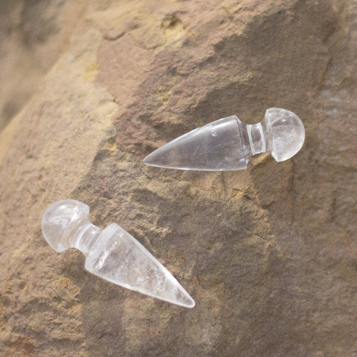 clear quartz butt plug detail