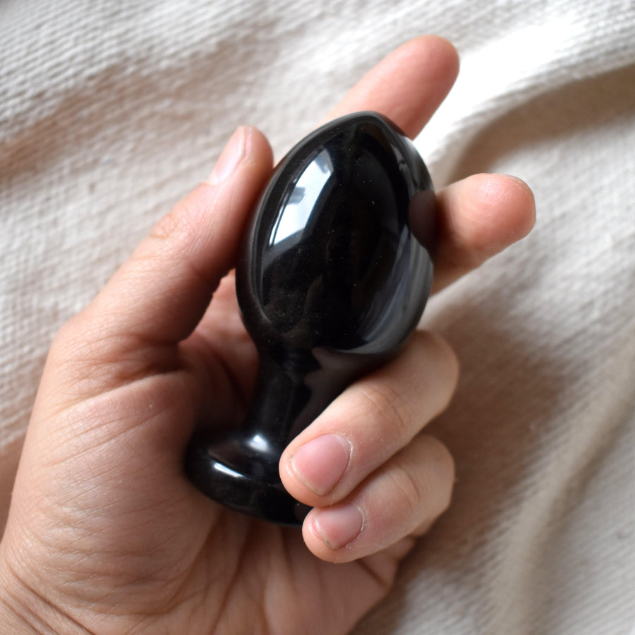 Black Obsidian Butt Plug (Imperfect) - WAANDS™ Crystal Sex Toys