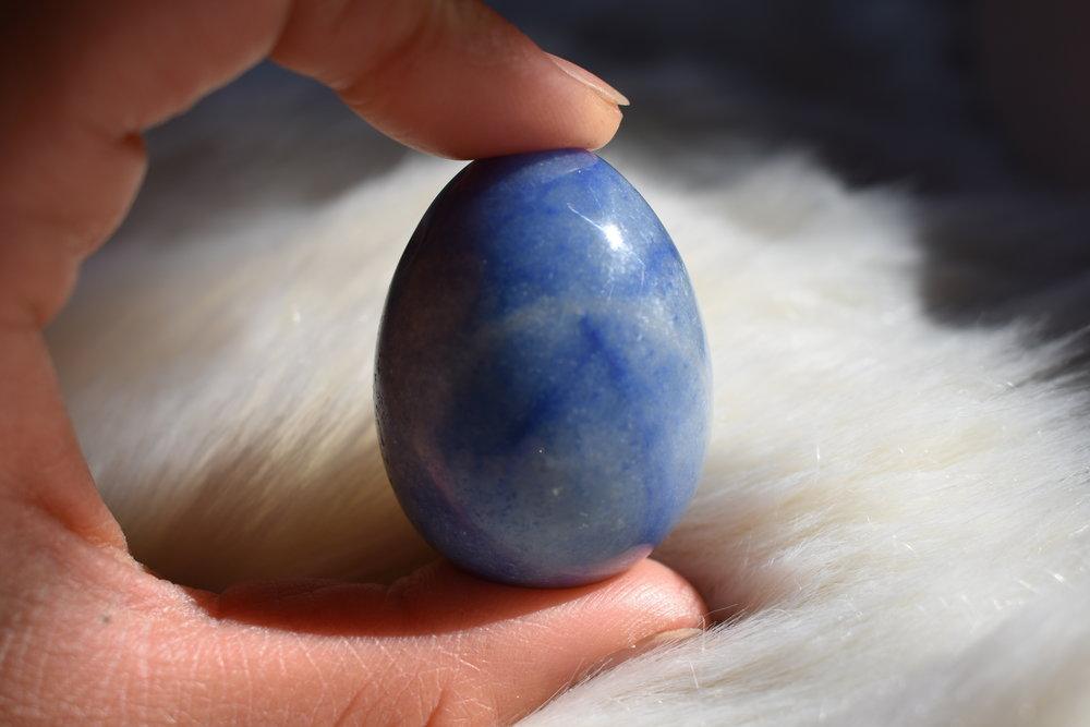 Blue Quartz Egg for Yoni
