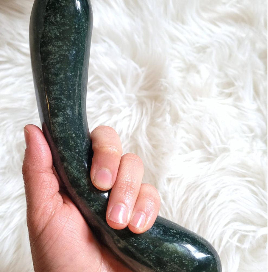 Nephrite Jade Crescent Wand (LIMITED EDITION) - WAANDS™ Crystal Sex Toys