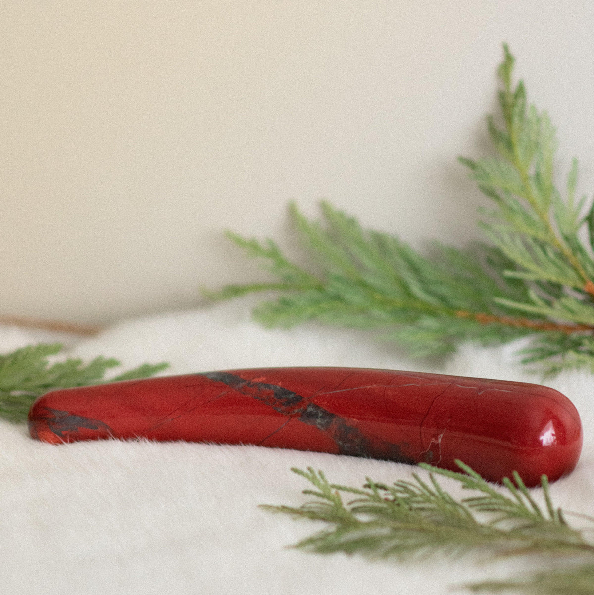 Red Jasper Crystal Pleasure Wand - Curve